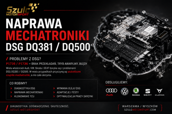 DSG DQ381 і DQ500 — помилки P1735, P1736 та втрата передач