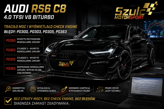 Audi RS6 C8 — чому помилка Check Engine з’являється знову?
