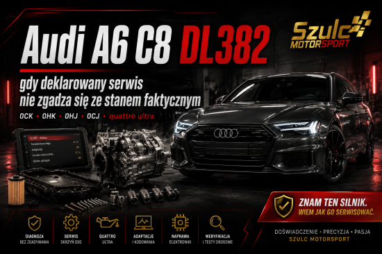 Audi A6 C8 S-Tronic DL382 – nierzetelnie wykonany serwis